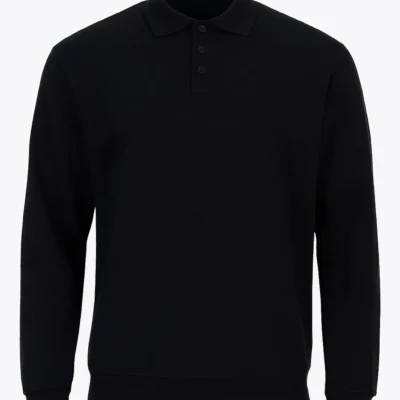 Polo Yaka Sweatshirt Siyah